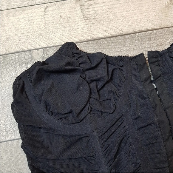 Urban Outfitters Marie Corset Basque Top Large Black Ruched Detachable Straps BN - Picture 4 of 11